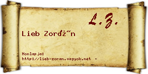 Lieb Zorán névjegykártya